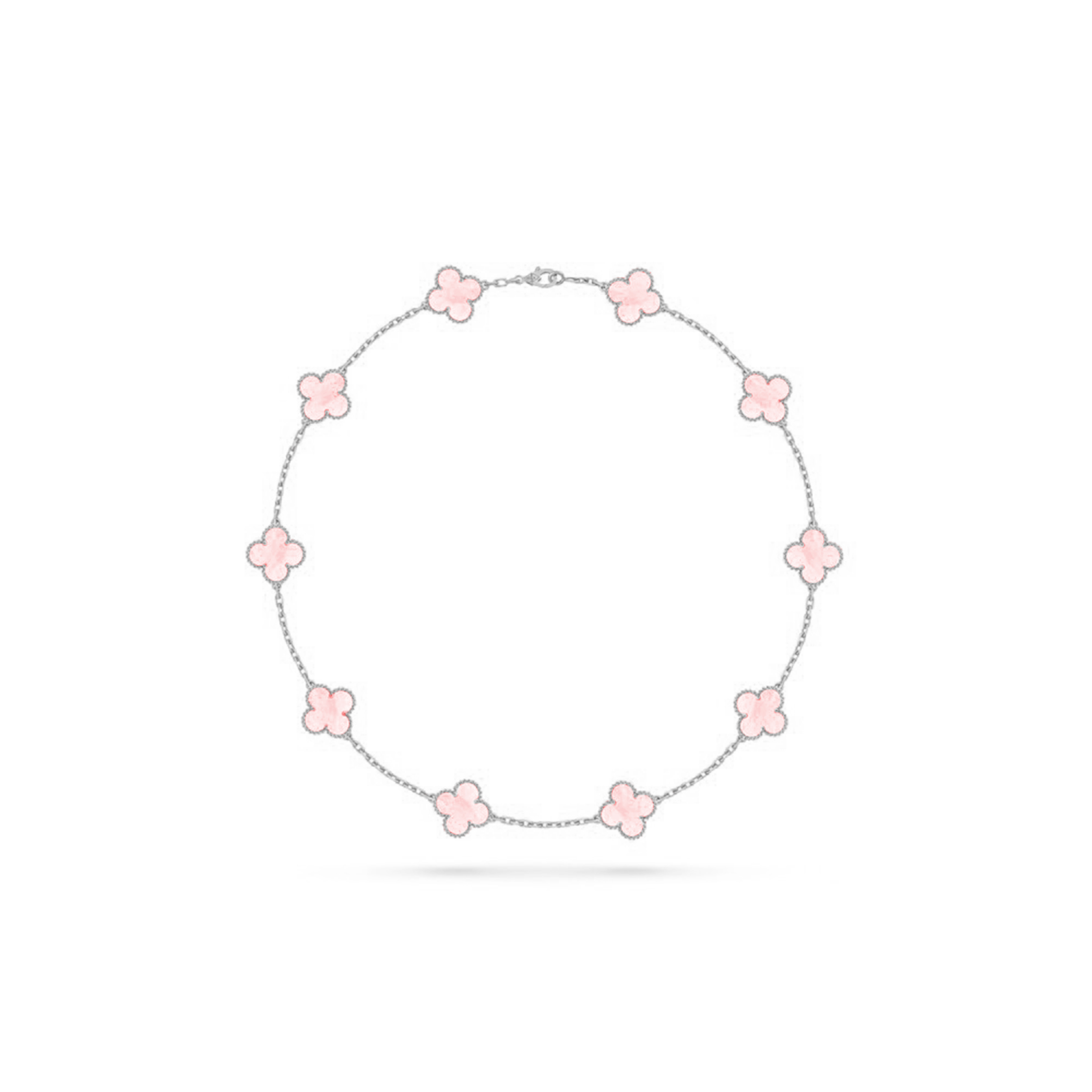 VAN CLEEF ARPELS VINTAGE ALHAMBRA NECKLACE, 10 MOTIFS WHITE GOLD VAN CLEEF ARPELS VINTAGE ALHAMBRA NECKLACE, 10 MOTIFS WHITE GOLD